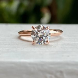 Rose Gold Round Diamond Solitaire Ring